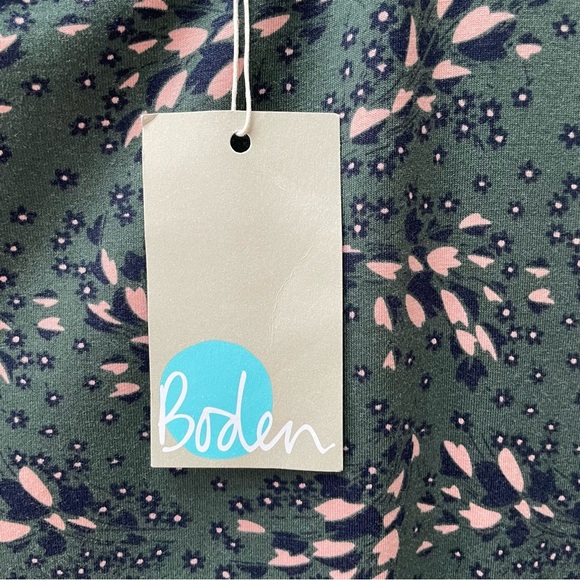 NWT Boden Green Floral Super Soft Long Sleeve Keyhole Posie Dress Size 10 - Picture 5 of 12